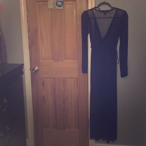 Forever 21 Long Black Sheer Dress (never worn)